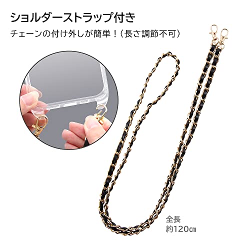 デジタルアルキミスト iPhone 14 ケース/iPhone 13 ケース クリア ハイブリッド ケース ショルダー ストラップ 付き スマホ ショルダー クリア ケース x ホワイト ストラップ