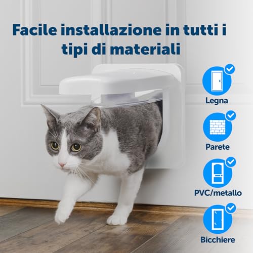 Petsafe Petporte Smart Flap - Gattaiola Con Microchip Per Gatti, Porticina Per Gatti Entrata Uscita, Chiave è Il Microchip Del Tuo Gatto - Bianco - 4