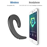 Słuchawki Bluetooth z Przewodnictwem Kostnym Bezprzewodowy Bezbolesny Zestaw Słuchawkowy z Zaczepem na Ucho do Słuchania Muzyki i połączeń w Trybie Głośnomówiącym (Czarny)