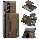 Detachable Wallet Case for Samsung Galaxy Z Fold 7, DG.MING Premium Leather Shockproof Protective Phone Case Magnetic Back Cover with 8-Slot Card Holder Wallet Stand (Coffee)
