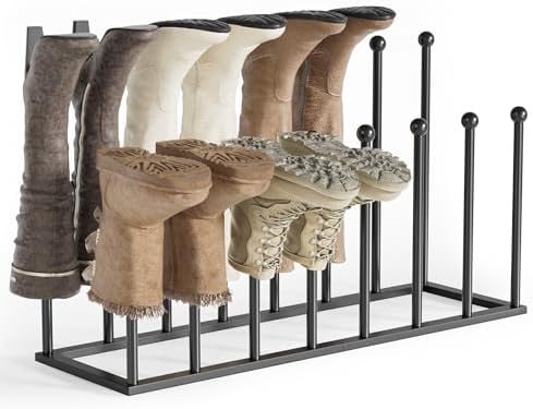 Amazon.com: Free Standing Shoe Racks for Boots - 6 Pair Boot Storage ...