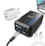 Charge intelligente : USB-C PD 100W pour ordinateur portable, tablettes et smartphones, sortie DC5521 réglable pour équipements à tension, protection contre surchauffe, surtension, courts-circuits