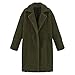 MORCHAN Femmes Hiver Lapel Solides Manches Longues en Peluche de Poche Veste Longue Outwear Manteau(Large,Armée Verte)
