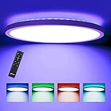 【Ultradünn & Super hell】Die dimmbare Lampe ist nur φ30*2.5CM, ultradünne und elegante Design ist ewig und klassisch. 24W Led Deckenleuchte Farbwechsel mit 2000 Lumen bietet brilliantes und flimmerfreies Licht, Sie können LED Deckenlampe in einem Raum von etwa 20 bis 25m² befestigen. z.B. Wohnzimmer, Schlafzimmer, Kinderzimmer, Küche, Balkon, Hotel, Geschäfte, Büro, Restaurant usw.