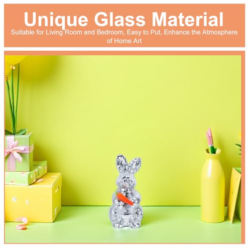 Statue de lapin disco en mosaïque miroir pour centre de table de Pâques