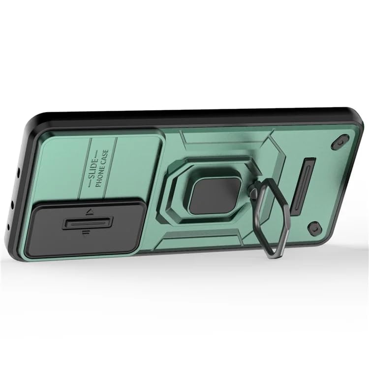 Image of Glaxx Heavy Duty Armor Back Case Cover for Oneplus Nord CE 4 5G - Magnetic Kickstand Ring with Camera Shutter Protection, Rugged Bumper Hard Back Cover for Oneplus Nord CE 4 5G (PC & TPU|Green)