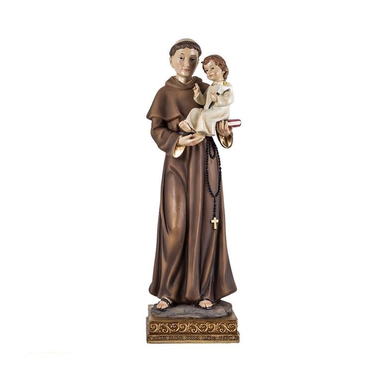 Figurine Saint Antoine en résine peinte à la main 32 cm