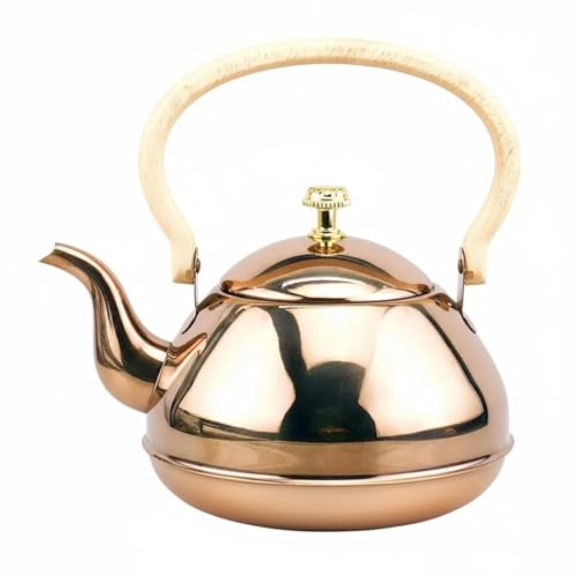 Easy to Clean Stainless Steel Tea Kettle, Shiny Mirror Finish