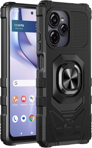 Coque BLU View Speed Ultra 5G Eaglecell antichoc avec anneau support noir - 3