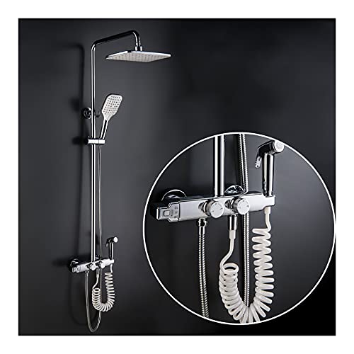 Système de douche réglable anti-calcaire pour remédier aux cabines de douche exigües