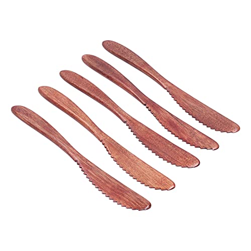 QANYEGN Wooden Buer Spreader, Dinner Knife Set, Polished Cake Knife for Home, Kitchen, Picnic, and Restaur Use.