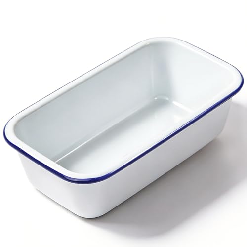 Webake Enamel Loaf Pan 8.5 x 4.5 in Banana Bread Loaf Pan for Baking Even Heat Distribution Nonstick Enamelware Meatloaf Pan