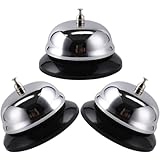 VORCOOL レストラン用デスクベル 金属製 呼び出しベル ユニークなレトロデザイン 卓上サービスベル ホテル受付やキッチン向け 3個セット