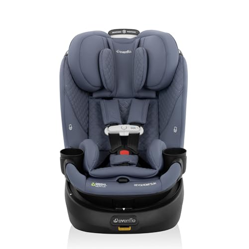 Image of Evenflo Revolve360 Slim 2-in-1 Rotating Car Seat with Green & Gentle Fabric (Flint)