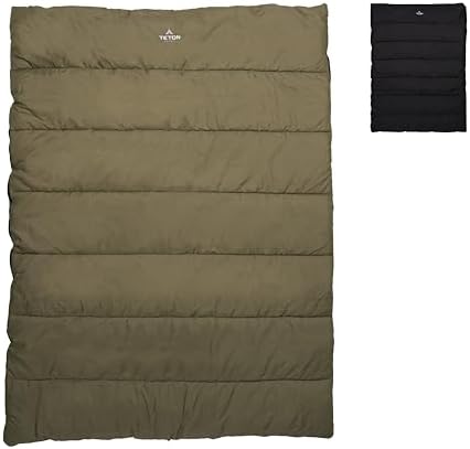 Teton Evergreen Sleeping Bag – Spacious Fit and Cozy Warmth for Adults – Options for Camping in Any Weather Mammoth 20F, Olive & Stone