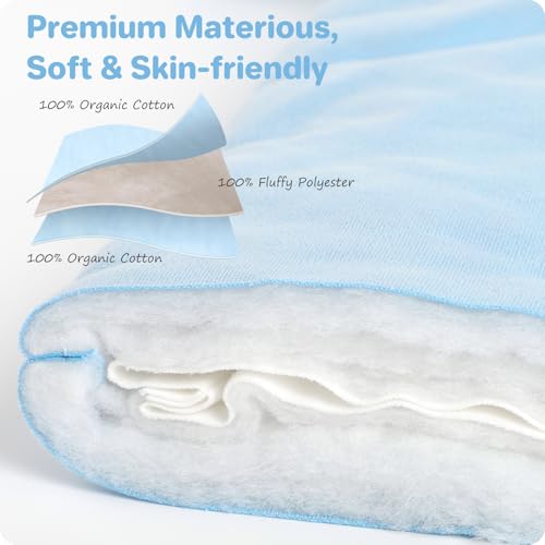 Image of Premium Cotton Baby Sleep Sack with Legs Warm Winter 3-6 Months 2.5 Tog, Wearable Blanket Sleeping Bag for Easy Diaper Changing Transitional Unisex Sleep sacks for Newborn Infant Girls Boys Blue