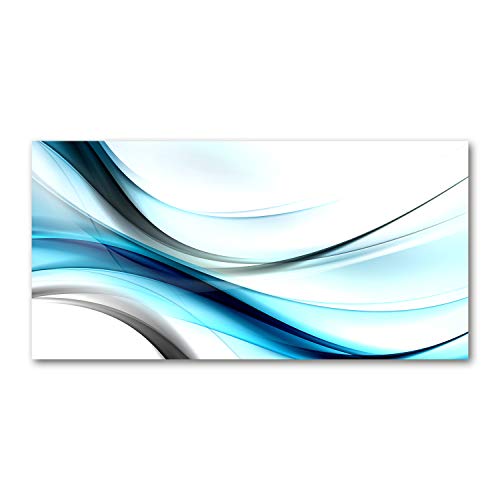 Dosseret en verre de sécurité trempé Tulup design vagues bleues