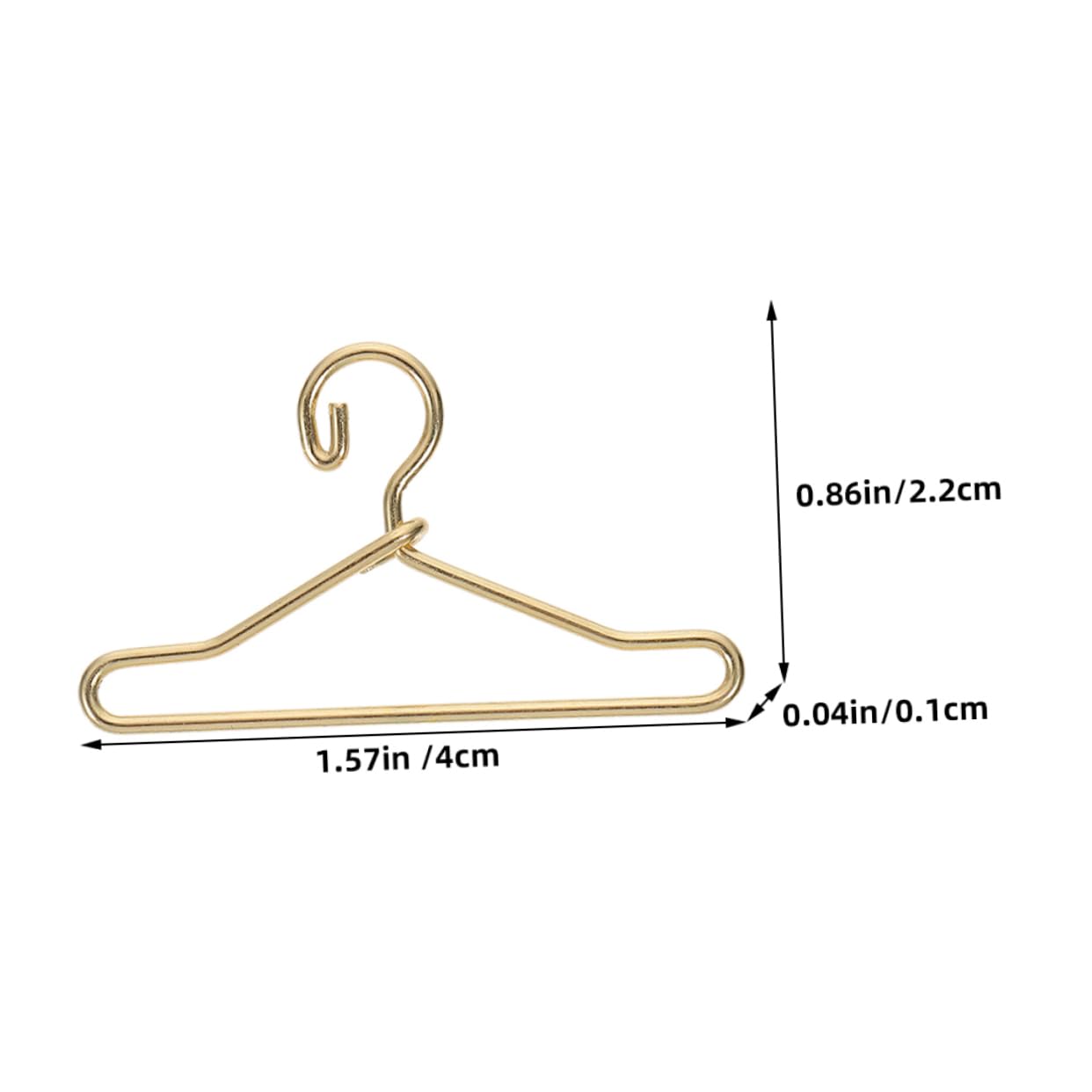 FELTECHELECTR 40pcs Mini Doll Hanger Clothes Hangers Small Clothing Rack Clothes Rack Clothing Hangers Doll House Simulation Mini Hangers Doll Outfit Hangers Mini Simulated Hangers Alloy Golden