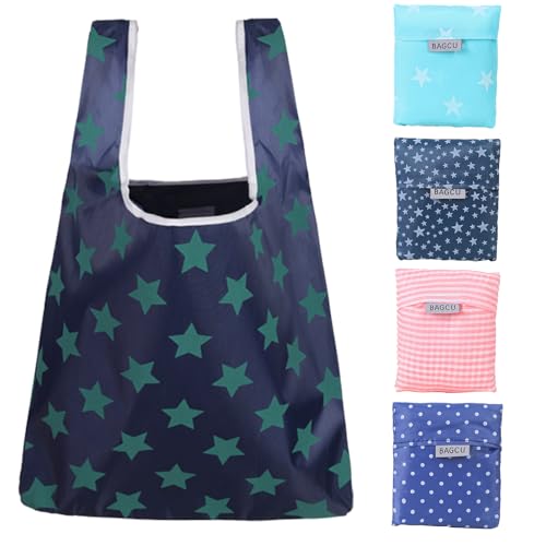 Ucfalfo 5 Pcs Foldable Shopping Bags, Reusable Portable Groc