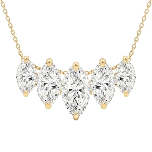 TRYNDI 14K Gold Lab Grown Diamond Necklace for Women