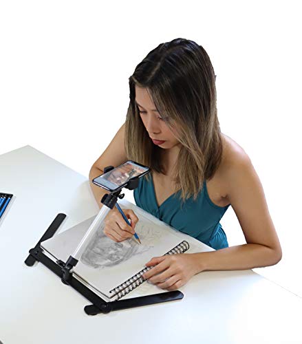 Suporte para telefone/câmera/webcam para gravação aérea de desenho, cozinhar, artesanato, Da Vinci E