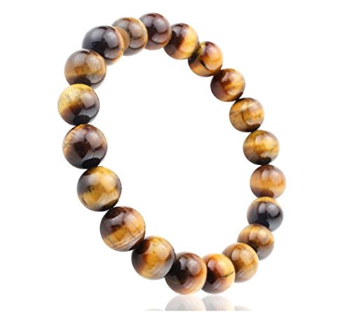 Adabele Real Natural Golden Yellow Tiger's Eye Bracelet 7.5 Inch Stretch Gemstone Beaded Bracelet Chakras Healing Crystal Stone Jewelry Energy Quartz Rock Gb8-B26 #TOP6