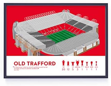Manchester United Poster - Old Trafford Wall Art - Manchester United Frame - 11x14 inches - Black Frame