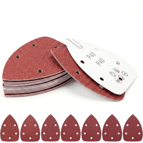35 Pcs Triangle Sanding Pads 40/60/80/120/180/240/320 Grit Sand Paper