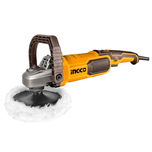 Image of INGCO 1400W Corded Electric Polisher 180mm, 7 Variable Speed, 1500-3600RPM, Comfortable Handle for Car Detailing Polish Buffing Sanding DIY