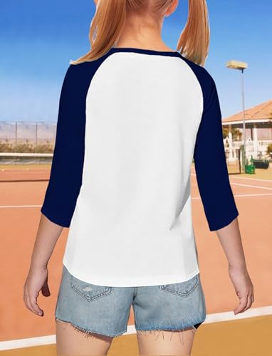 Topstype Girls' Soft Raglan 3/4 Sleeve Baseball T Shirts Crew Neck 5-14 Years3