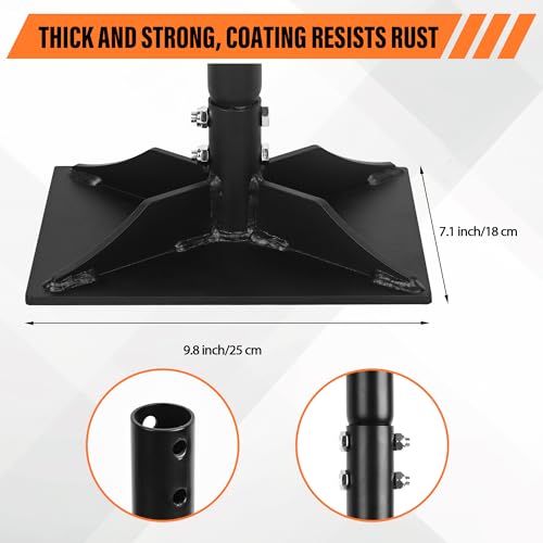 Garden Steel Tamper with 45 Inch Handle Hand Ground Tamper Tool, Durable Plate Soil Compactor, Garden Heavy Duty Ideal Tool for Leveling Soil, Gravel, Asphalt, Driveway