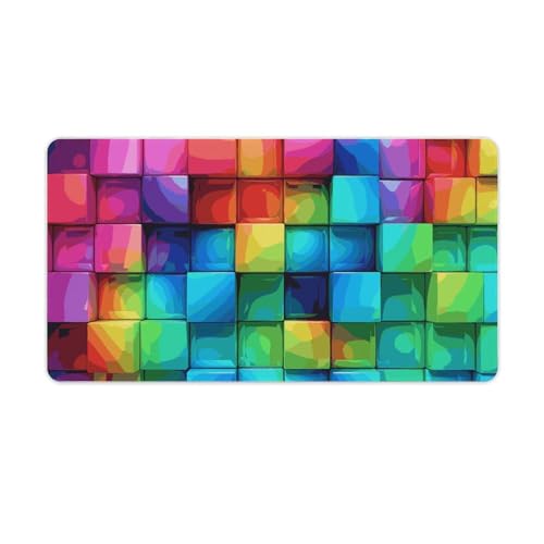 Tapis de souris arc-en-ciel à carreaux-png LED étanche