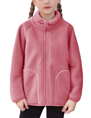 Happy Cherry - Kindermantel de Polar Warme Dicke Winterjacke für Jungen Mädchen Fleecejacke Kinder Jacken de Fleece Langarm Jacke mit Reißverschluss für Outdoor Sport Schule - 140-146 - Rosa
