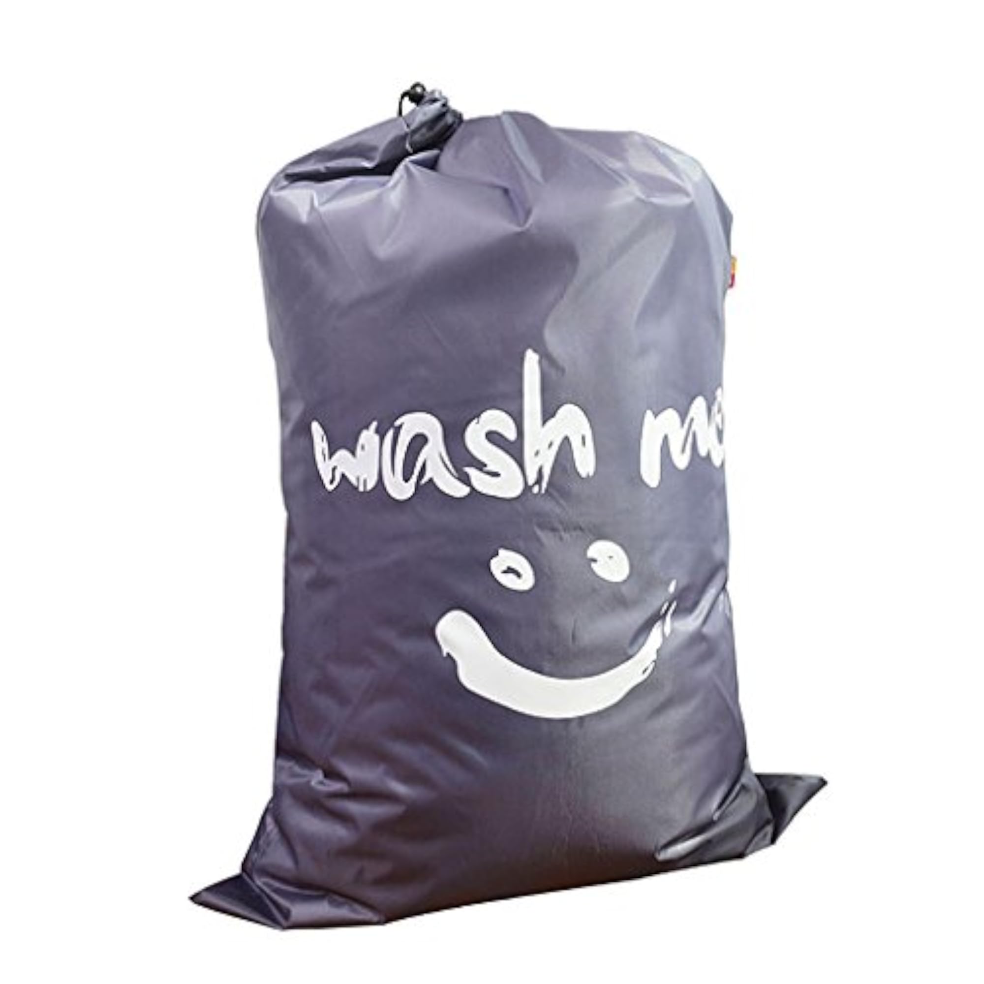 Nylon Drawstring Laundry Bag in Dark Gray