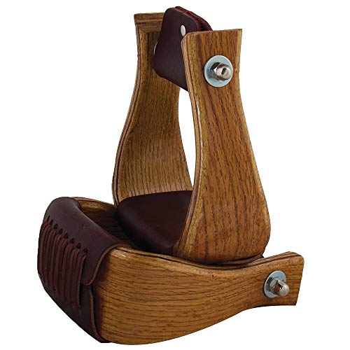 HILASON 3 Inch Western Tack Saddle Horse Wood Bell Stirrups Pair