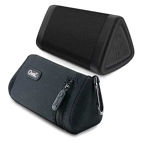 OontZ Angle 3 Bluetooth Portable Speaker, Louder Volume, Crystal Clear Stereo Sound, Rich Bass, 100 Ft Wireless Range, Microphone, Waterproof Speaker with Official Carry Case, Black Cover