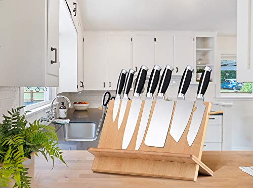 Homekoko Bamboo Large Magnetic Knife Block,Wider Magnetic Knife Holder, Knife Rack With Double Side Strong Magnetic For Knife Organize And Storage (14.8 Inch) #TOP3