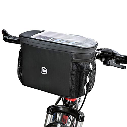 moonlux Fahrrad Lenkertasche wasserdichte Fahrrad Fronttasche Fahrradkorb Tasche mit Touchscreen Vorne Fahrradtasche mit Netztasche Radtasche für MTB Rennrad, 4L Cover