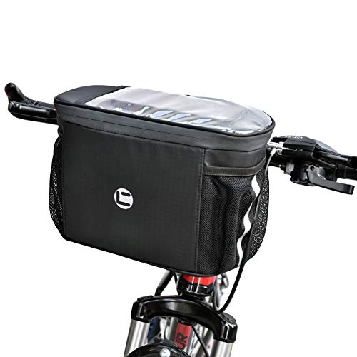 moonlux 4L Manubrio Borsa Carrello con PVC Copertura Tocco, Borse da Manubrio Bici Manubrio Borsa Grande Cestino per MTB City CTB Pendolare