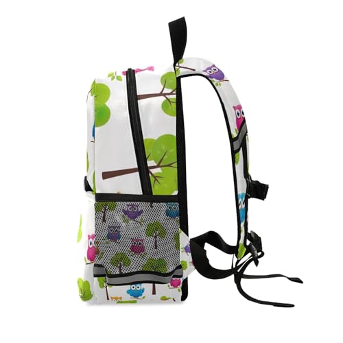 Cute Colorful Cartoon Owls Toddler Boy Backpack with Leash, Small Kids School Backpacks Travel Backpack2