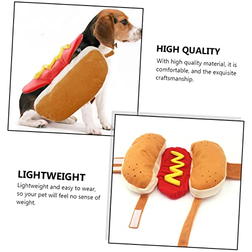 Disfraz para perros Hot Dog talla L color naranja miniatura 3