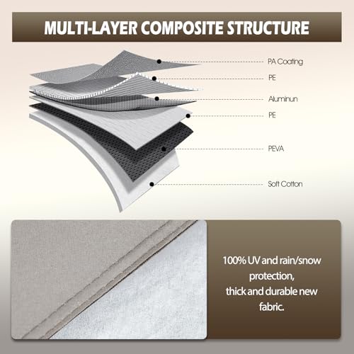 Image of Migaven 6 Layers Car Cover Custom Fit for Toyota Tacoma 2005-2025, Waterproof Full Exterior Cover Rain Sun Protection with Door Zipper, Khaki