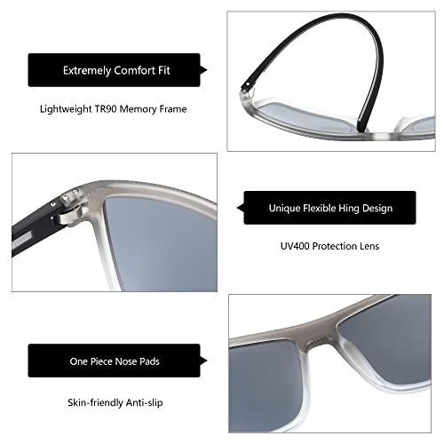 Image of ZENOTTIC Polarized Sunglasses for Men Lightweight TR90 Frame UV400 Protection Square Sun Glasses