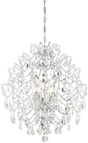 Minka Lavery 3157-77 Isabella's Crown Chandelier, 6-Light, 360 Total Watts, 22-in H x 24.25-in W, Chrome