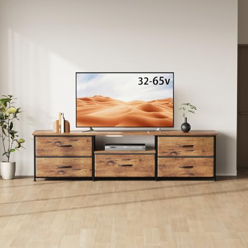 YeTom テレビ台 テレビボード 55型対応 収納付きテレビ台 おしゃれ ローボード 引き出し付き テレビラック オープンシェルフ 幅150×奥行35×高さ40cm ビンテージ