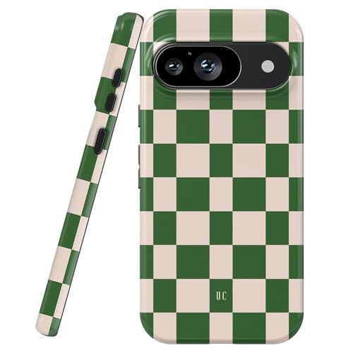 uCOLOR Designed for Google Pixel 9/9 Pro Case Green Checkered