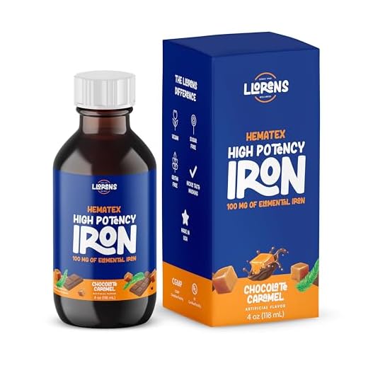 Hematex Liquid Iron Supplement for Adults by Llorens Pharmaceutical - 100mg Polysaccharide Iron Complex Iron Supplements for Anemia and Iron Deficiency (Chocolate Caramel Flavor)