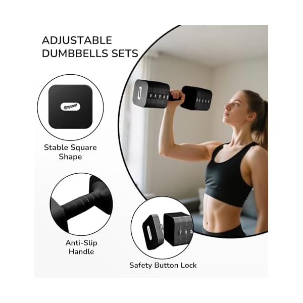 Adjustable Dumbbell Set for Women Men 10 lb Each Hand weights - Image 5
