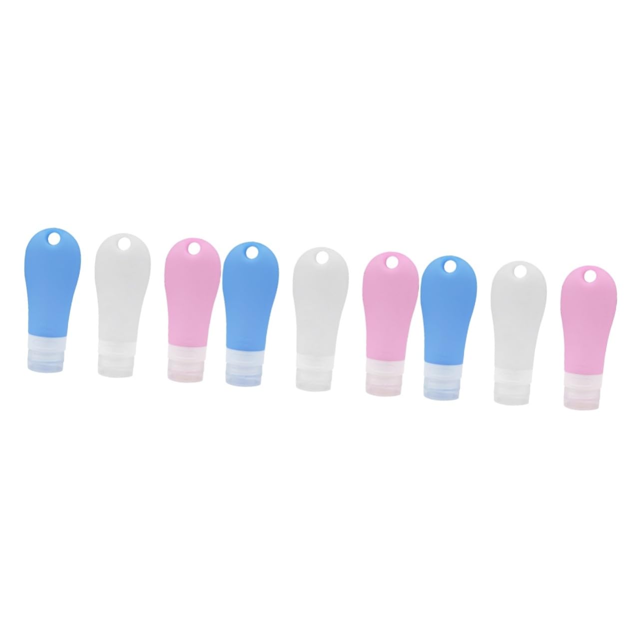 Didiseaon 9pezzi Flaconi Da Viaggio Silicone Da Contenitori Riutilizzabili Per Lozioni e Shampoo Impermeabili e Portatili Colori Blu Bianco e Rosa Per Viaggi e Attività All Aperto