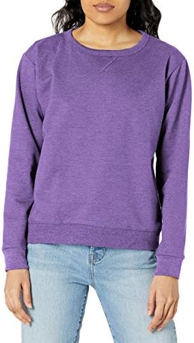 Hanes Women’s Ecosmart V-notch Crewneck Sweatshirt, Fleece Pullover Sweatshirt for Women